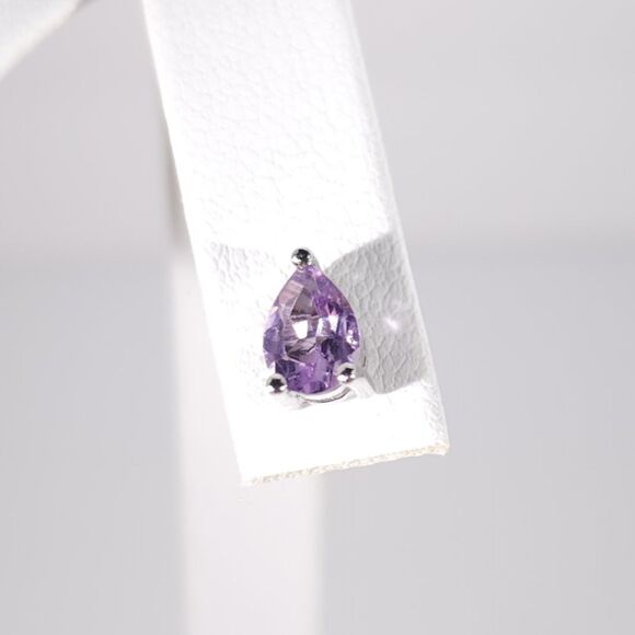 Amethyst Pear 5x7 Earrings Sterling Silver - Picture 6 of 6